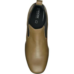 Femme Geox Chelsea Boots en Cuir Teulada olive/noir - Talon 9.5 cm