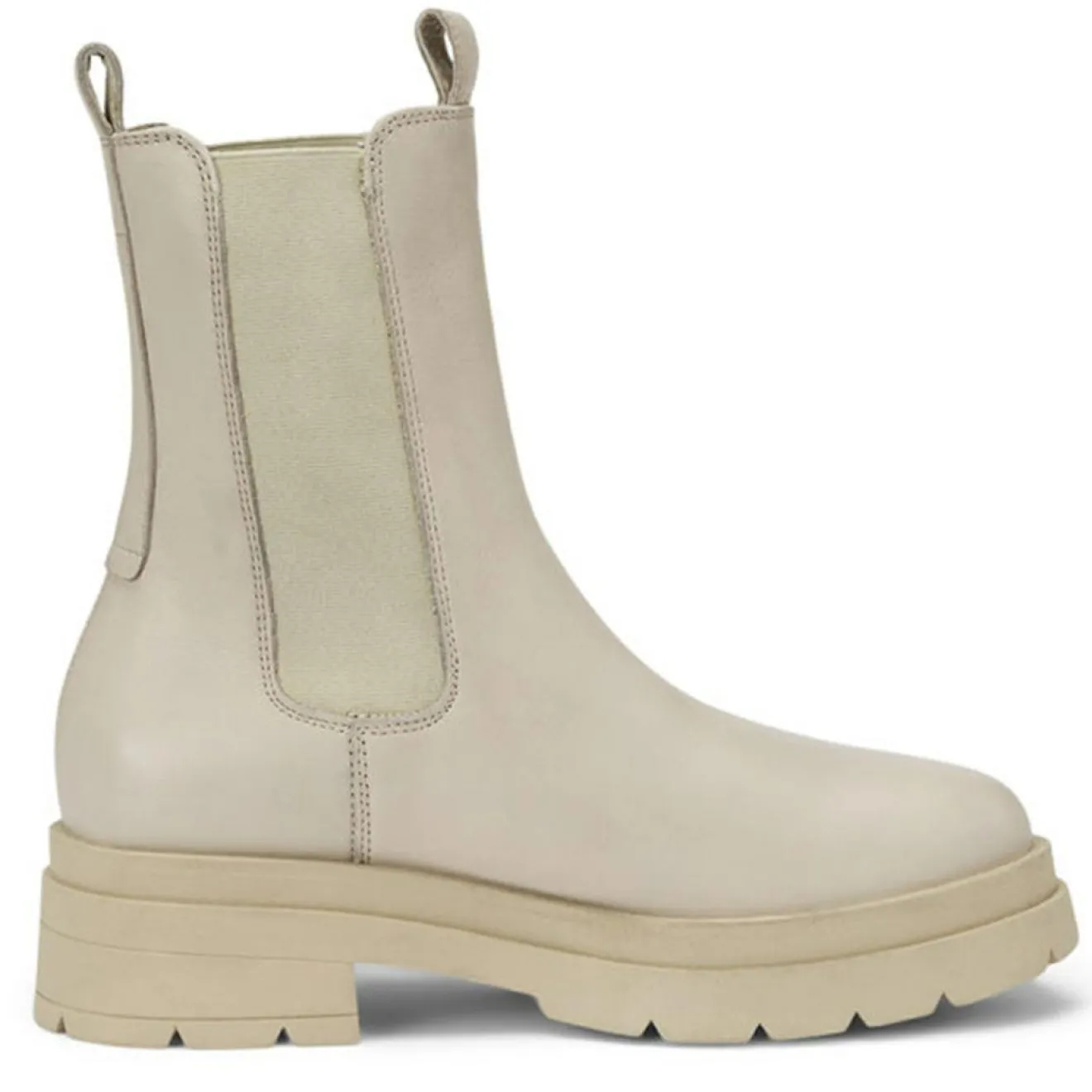 Femme Marc O'Polo Chelsea Boots en Cuir tige haute beiges