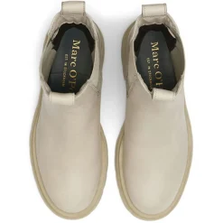 Femme Marc O'Polo Chelsea Boots en Cuir tige haute beiges