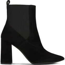 Sale Geox Chelsea Boots en Velours de Cuir Bigliana 90 noires - Talon 9 cm