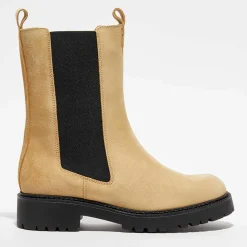 Discount Apologie Chelsea boots en Velours de Cuir Alice beiges