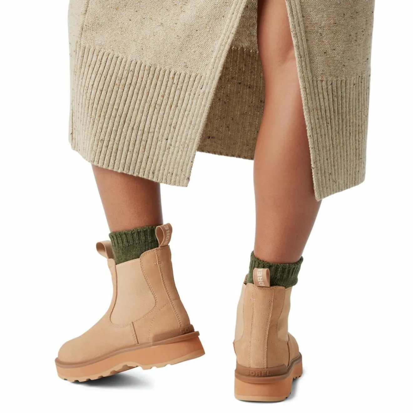 Clearance Sorel Chelsea boots en Velours de Cuir Hi-Line camel