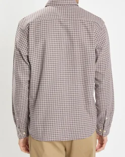 Homme Marc O'Polo Chemise 100% Coton Bio Regular Fit multicroix blanc/violet