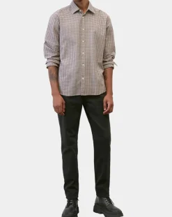 Homme Marc O'Polo Chemise 100% Coton Bio Regular Fit multicroix blanc/violet