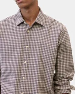 Homme Marc O'Polo Chemise 100% Coton Bio Regular Fit multicroix blanc/violet