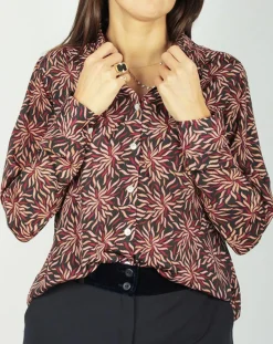 Femme Lauren Vidal Chemise en Soie mélangée Soan imprimée étoile rouge/noir