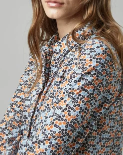 Femme Marc O'Polo Chemise à Fleurs orange/bleu