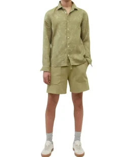 Homme Marc O'Polo Chemise 100% Lin manches longues Sf kaki clair