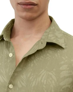 Homme Marc O'Polo Chemise 100% Lin manches longues Sf kaki clair