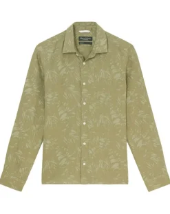 Homme Marc O'Polo Chemise 100% Lin manches longues Sf kaki clair
