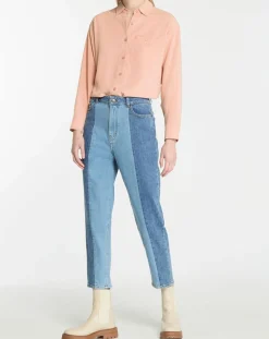 Outlet Galeries Lafayette Chemise ample en Coton mélangé Paros rayée rose moyen