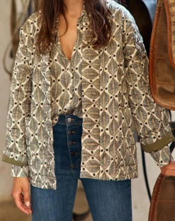 Clearance Lauren Vidal Chemise Bold imprimée palme