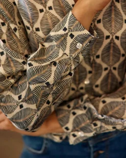 Clearance Lauren Vidal Chemise Bold imprimée palme