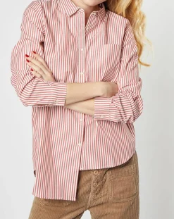 Hot Karl Marc John Chemise Candeur à rayures terracotta