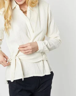 Femme Karl Marc John Chemise Capitaine en Gaze de Coton crème