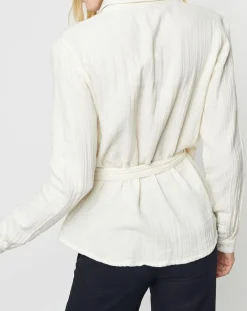 Femme Karl Marc John Chemise Capitaine en Gaze de Coton crème