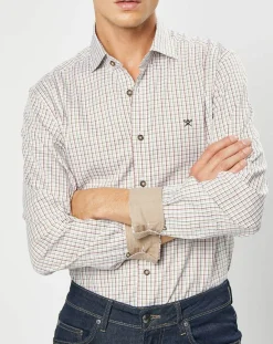 Homme Hackett London Chemise Classic Fit à carreaux beige/vert/rouge