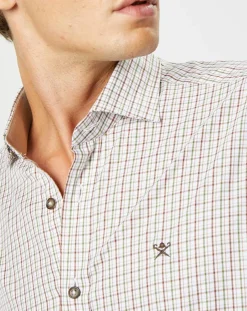 Homme Hackett London Chemise Classic Fit à carreaux beige/vert/rouge