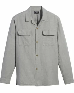 Clearance Dockers Chemise classique LS Camp kaki clair/gris