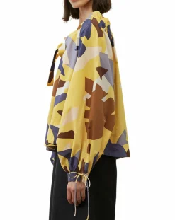 New Marc O'Polo Chemise Col Lavalière jaune/multicolore