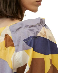 New Marc O'Polo Chemise Col Lavalière jaune/multicolore