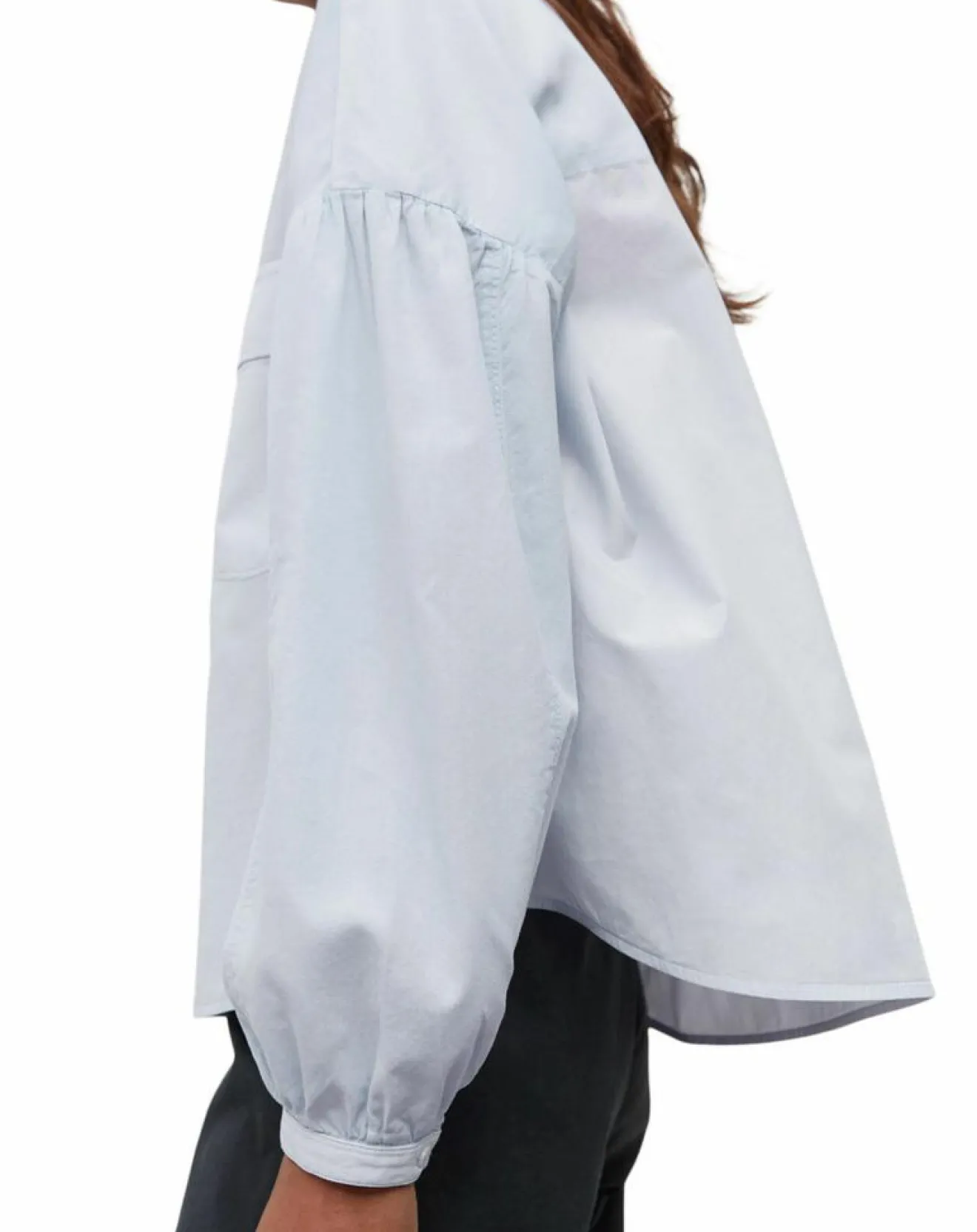 Online Marc O'Polo Chemise Col Mao Poche bleu clair