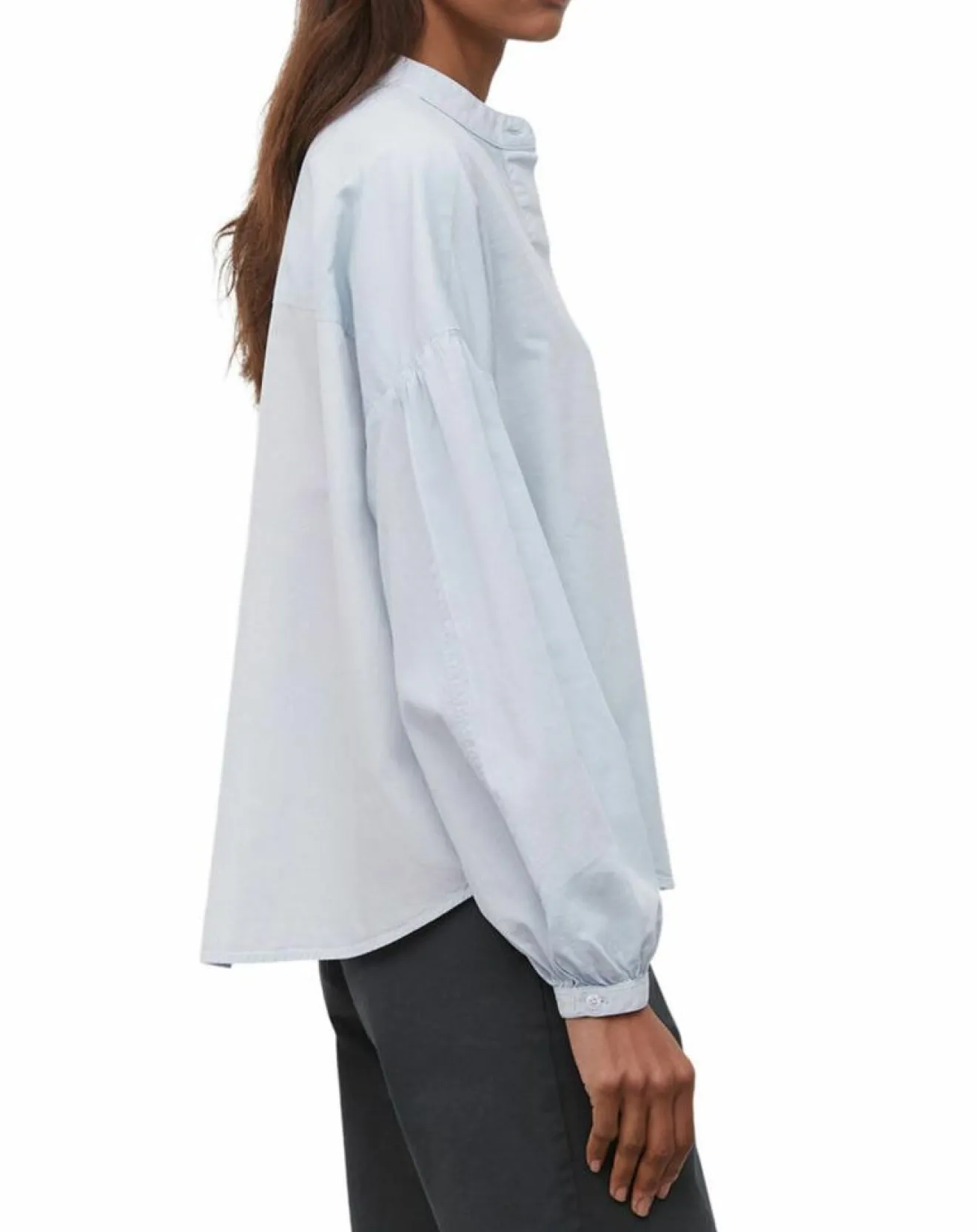 Online Marc O'Polo Chemise Col Mao Poche bleu clair