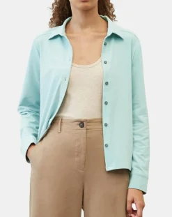 Femme Marc O'Polo Chemise col polo bleu clair