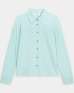 Femme Marc O'Polo Chemise col polo bleu clair