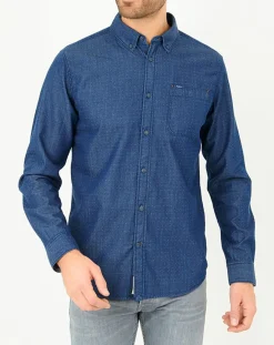 Homme Pepe Jeans Chemise confort à micro points bleue