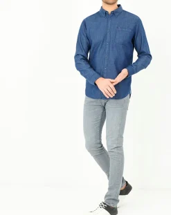 Homme Pepe Jeans Chemise confort à micro points bleue