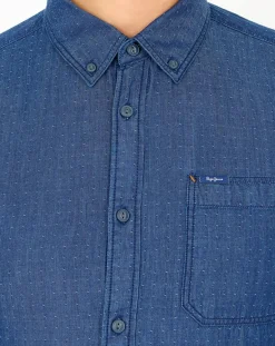 Homme Pepe Jeans Chemise confort à micro points bleue