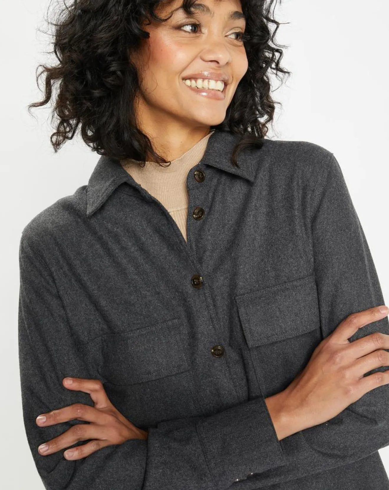 Femme Jodhpur Chemise Corfou en Laine mélangée gris foncé