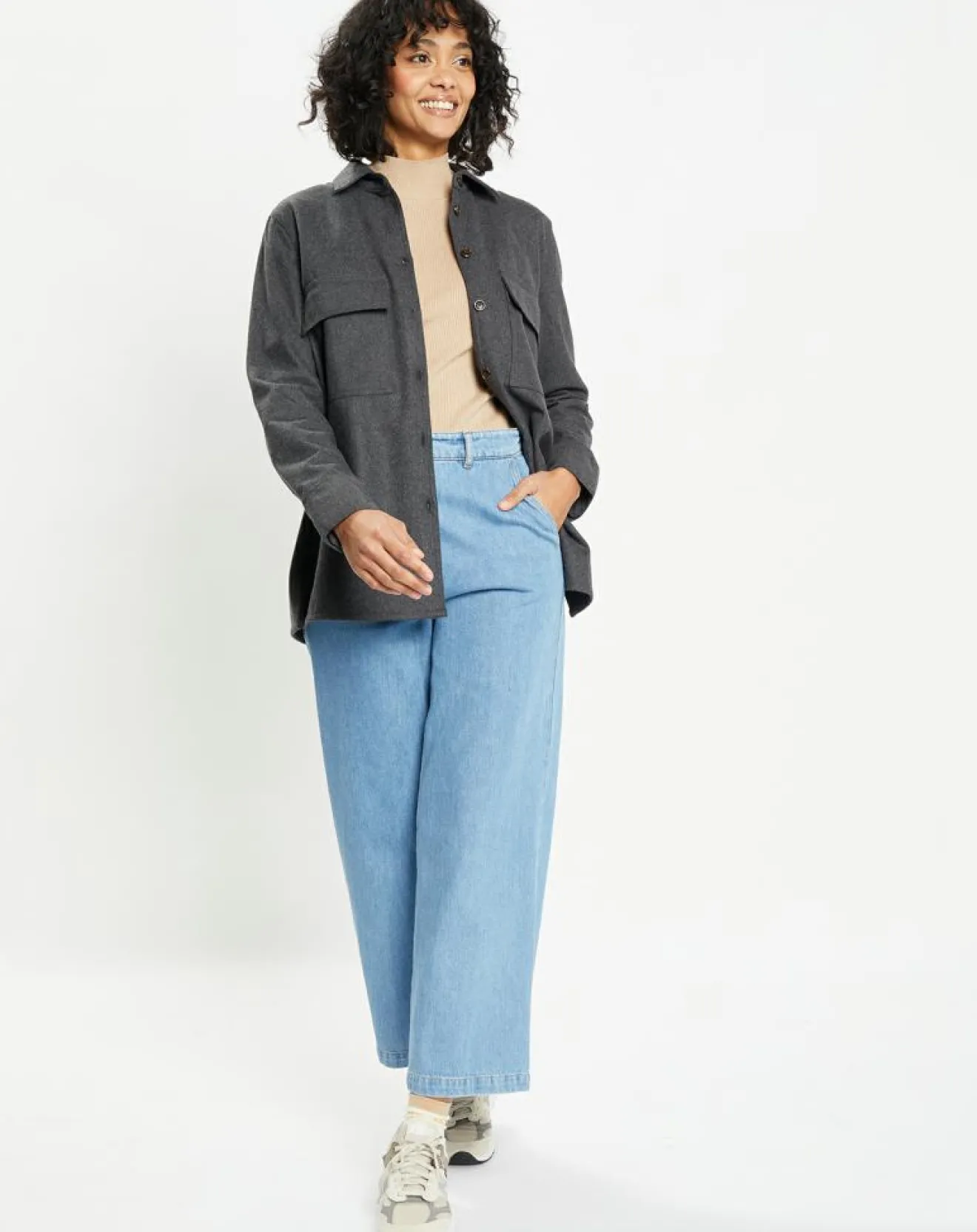 Femme Jodhpur Chemise Corfou en Laine mélangée gris foncé