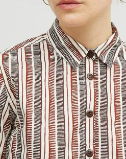 Femme Chloé Stora Chemise Dawn à rayures terre