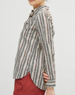 Femme Chloé Stora Chemise Dawn à rayures terre