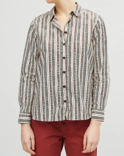 Femme Chloé Stora Chemise Dawn à rayures terre