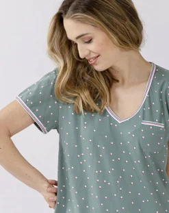Femme Le Chat Chemise de nuit Morning verte