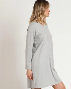 Best Admas Chemise de nuit Pink Hearts B gris chiné