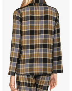 Discount Femilet Chemise de pyjama Ecossais imprimée marron/noir