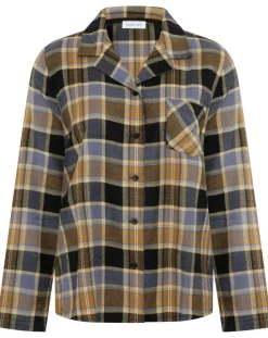 Discount Femilet Chemise de pyjama Ecossais imprimée marron/noir