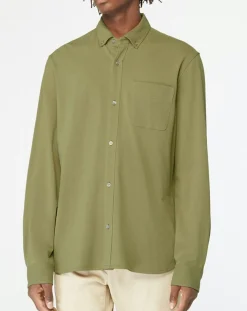 Homme Galeries Lafayette Chemise droite en Coton bio Nipique kaki moyen