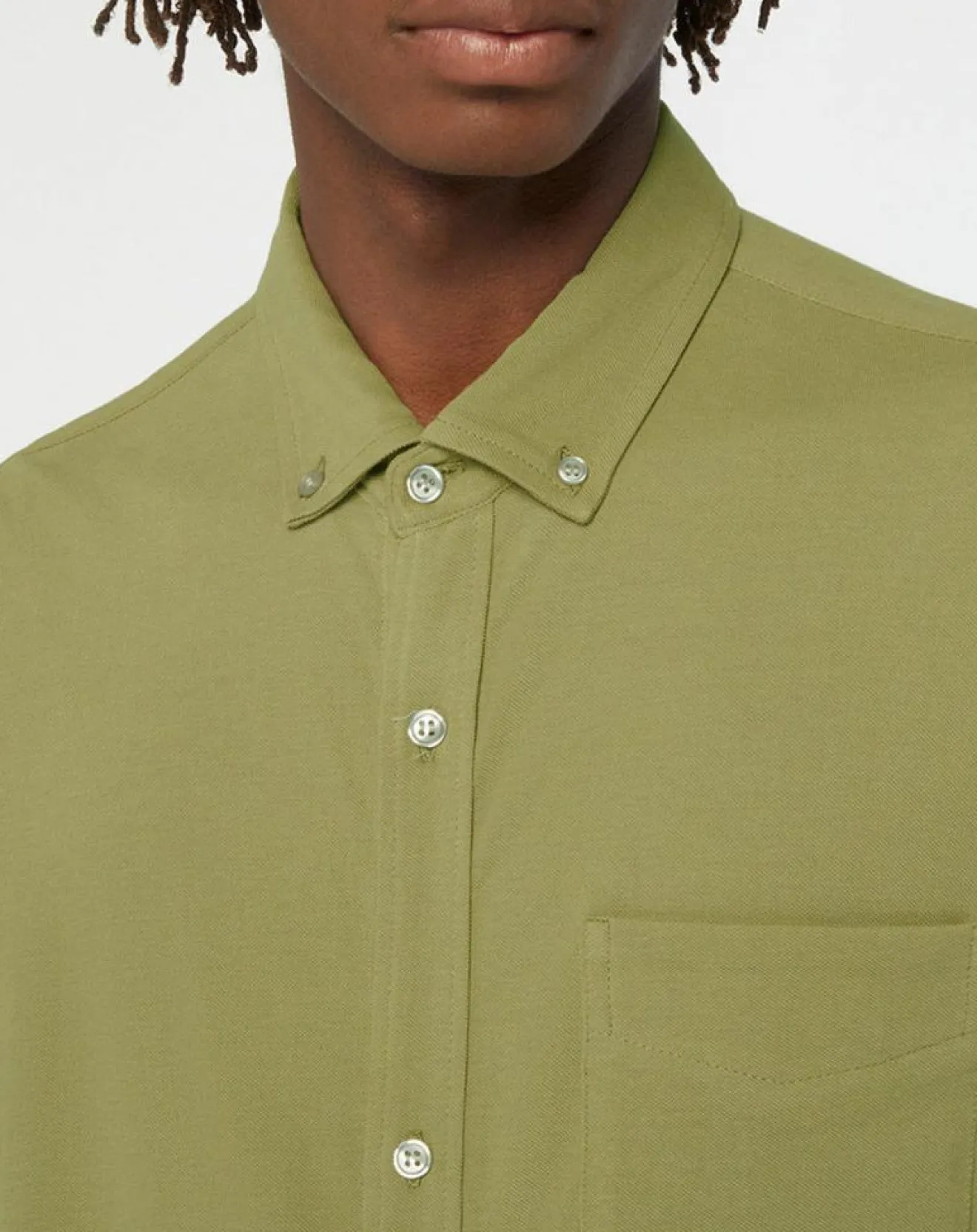 Homme Galeries Lafayette Chemise droite en Coton bio Nipique kaki moyen