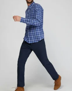 New North Sails Chemise droite Flannelle carreaux bleu/blanc