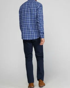 New North Sails Chemise droite Flannelle carreaux bleu/blanc