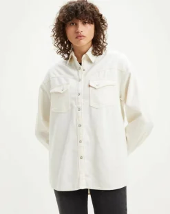 Levi's® Chemise en Coton & Chanvre Dorsey XL oversize Western écrue