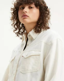 Levi's® Chemise en Coton & Chanvre Dorsey XL oversize Western écrue