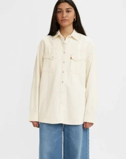 Levi's® Chemise en Coton & Chanvre Dorsey XL oversize Western écrue