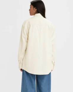 Levi's® Chemise en Coton & Chanvre Dorsey XL oversize Western écrue