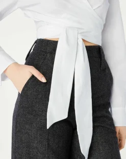 Femme Recc Chemise en Coton à nouer Adi blanche